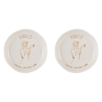 2PK Splosh Mystique Trinket Dish Virgo Round White 10cm