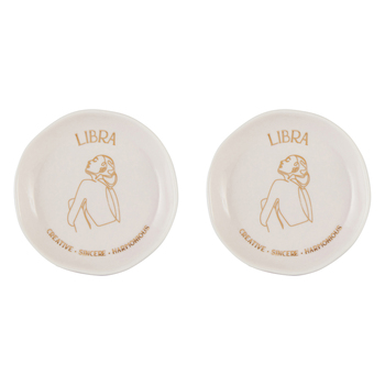 2PK Splosh Mystique Trinket Dish Libra Round White 10cm