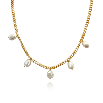Culturesse Armenia 14K Gold Filled Pearl 50cm Chain Necklace