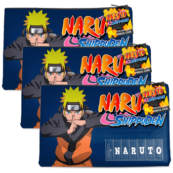 3PK Naruto Shippuden Shippuden Shadow Clone Personalized Named Pencil Case