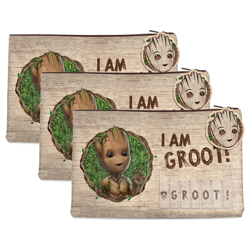 3PK Marvel MCU Guardians of The Galaxy I am Groot Named Pencil/Stationary Case