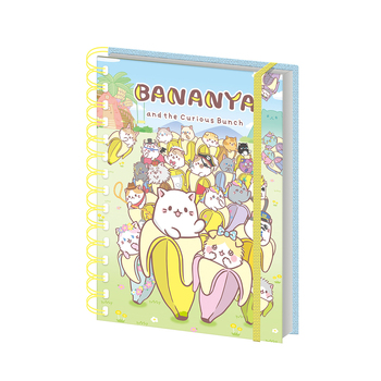 Bananya The Curious Bunch Character Scene Themed A5 Wiro Notebook