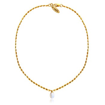 Culturesse Eliora Beaded 43cm Freshwater Pearl Pendant Necklace - Gold