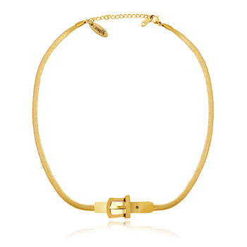 Culturesse Hallie 42cm Buckled Snake Chain Necklace - Gold