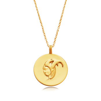 Culturesse She Is Capricorn 50cm Artisan 24K Gold Zodiac Pendant Necklace