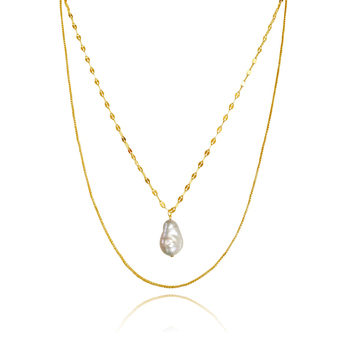 Culturesse Gwyn Layered 47.5cm Pearl Pendant Necklace