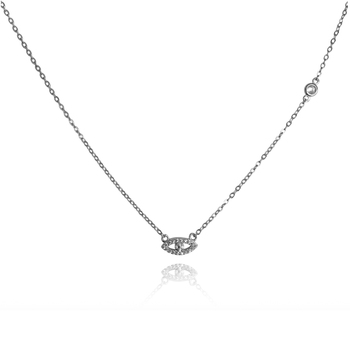 Culturesse Harmonie 50cm Fine Evil Eye Necklace - Silver