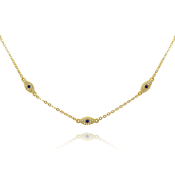 Culturesse Birdie 55.5cm Evil Eye Necklace/Choker - Gold