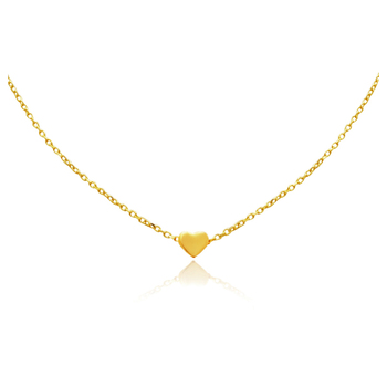 Culturesse Flavia 43.3cm Fine Gold Heart Pendant Necklace