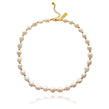 Culturesse Ivana 45cm Freshwater Pearl Necklace - White/Gold