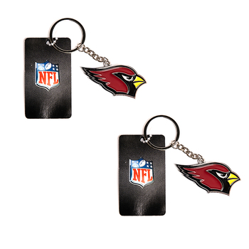 2PK NFL Arizona Cardinals 4cm Steel Hanging Keyring Accessory