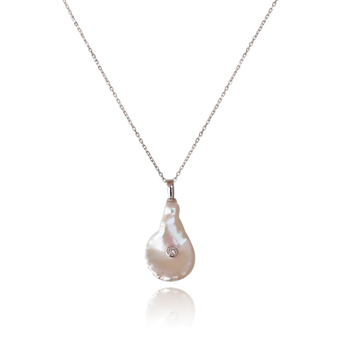 Culturesse Eve 40cm Pearl Pendant Necklace - Silver