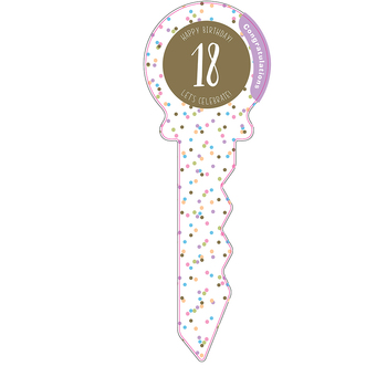 Small 18th Birthday Key Confetti Novelty Birthday Party Statue Decor