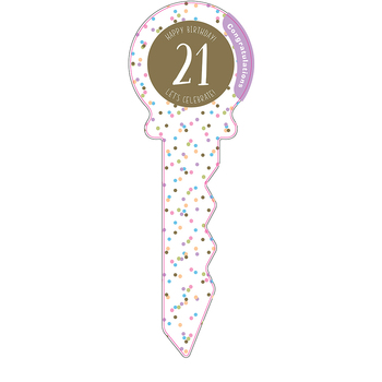 Small 21st Birthday Key Confetti Novelty Birthday Party Statue Decor