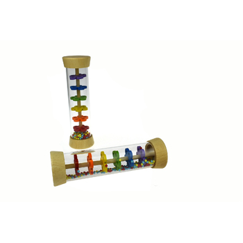 Kaper Kidz Wooden Rainmaker Rattle In Clear Tube