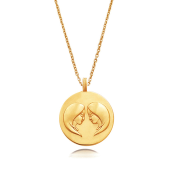 Culturesse She Is Gemini 50cm Artisan 24K Gold Zodiac Gold Pendant Necklace