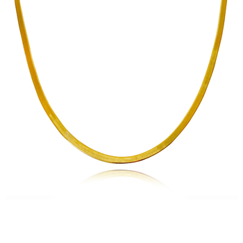 Culturesse Faridah 53cm Solid Sterling Silver Snake Chain Necklace - Gold