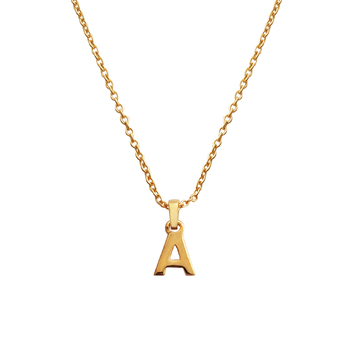 Culturesse 24K Gold Filled Initial A Pendant 50cm Necklace - Gold