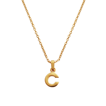 Culturesse 24K Gold Filled Initial C Pendant 50cm Necklace - Gold