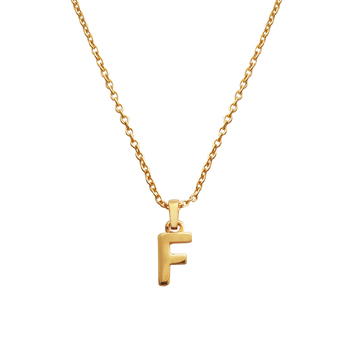 Culturesse 24K Gold Filled Initial F Pendant 50cm Necklace - Gold