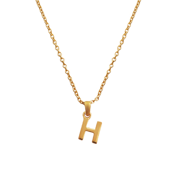 Culturesse 24K Gold Filled Initial H Pendant 50cm Necklace - Gold