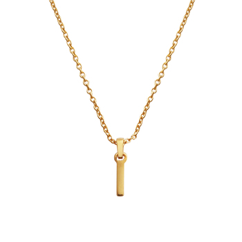 Culturesse 24K Gold Filled Initial I Pendant 50cm Necklace - Gold