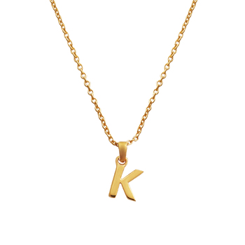 Culturesse 24K Gold Filled Initial K Pendant 50cm Necklace - Gold