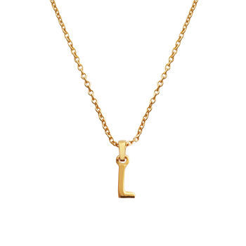 Culturesse 24K Gold Filled Initial L Pendant 50cm Necklace - Gold