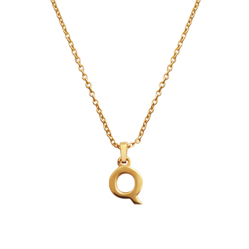 Culturesse 24K Gold Filled Initial Q Pendant 50cm Necklace - Gold