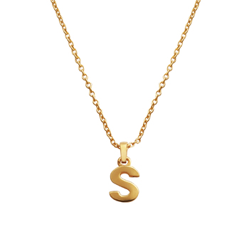 Culturesse 24K Gold Filled Initial S Pendant 50cm Necklace - Gold