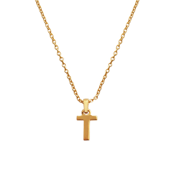 Culturesse 24K Gold Filled Initial T Pendant 50cm Necklace - Gold