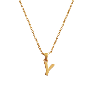 Culturesse 24K Gold Filled Initial Y Pendant 50cm Necklace - Gold