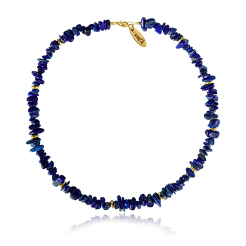 Culturesse Anaise Beaded 43cm Natural Gemstone Necklace - Lapis Lazuli