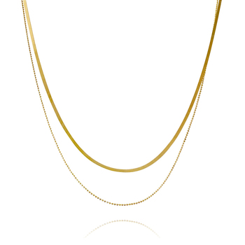 Culturesse Ellamae 48cm Fine Dual Chain Necklace - Gold Vermeil