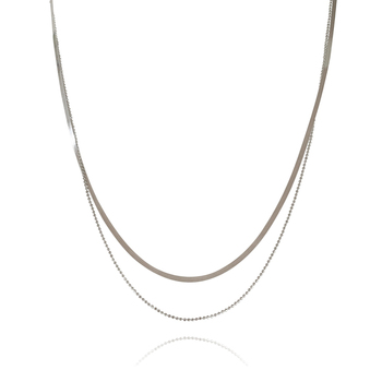 Culturesse Ellamae Fine 48cm Dual Chain Necklace - Silver