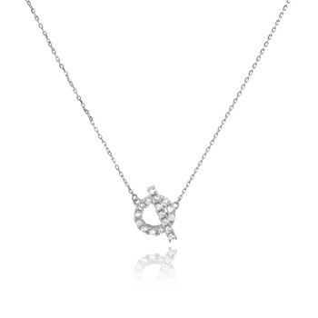 Culturesse Oaklyn 51cm Diamante Buckle Pendant Necklace - Silver