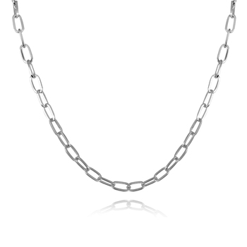 Culturesse Elvrie Classic 47cm Oval Chain Necklace - Silver