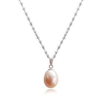 Culturesse Kiya Pink Freshwater Pearl 45cm Pendant Necklace - Silver