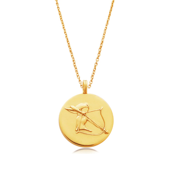 Culturesse She Is Sagittarius 50cm Artisan 24K Gold Zodiac Pendant Necklace