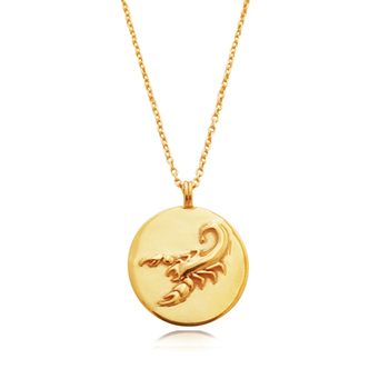 Culturesse She Is Scorpio 50cm Artisan 24K Gold Zodiac Pendant Necklace