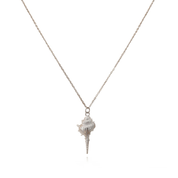 Culturesse Coralia 49cm Coastal Muse Shell Pendant Necklace - Silver