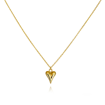 Culturesse Lavinia Classic 52cm Love Heart Pendant Necklace - Gold Vermeil