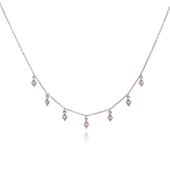 Culturesse Cami Dainty 49cm Diamante Necklace - Silver