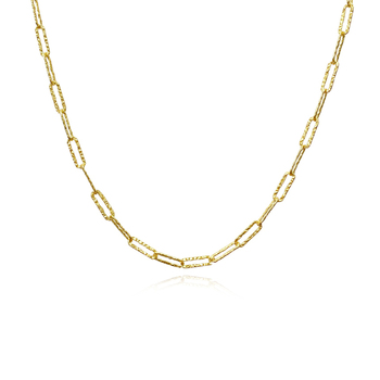 Culturesse Elijah Textured 47cm Link Chain Necklace - Gold Vermeil