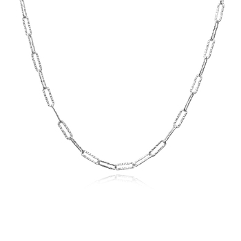 Culturesse Elijah Textured 47cm Link Chain Necklace - Silver