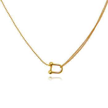 Culturesse Astra Dual Link 49cm Pendant Chain Necklace - Gold