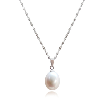 Culturesse Adalia 45cm Freshwater Pearl Pendant Necklace - Silver