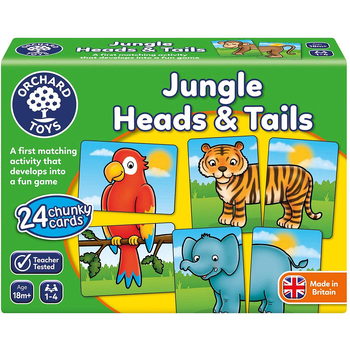 24pc Orchard Toys Memory Game Jungle Heads & Tails Kids Activity Toy 18m+