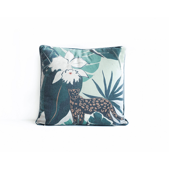 Rayell Indoor Square Cushion Jungle Leopard Beige 45x45cm