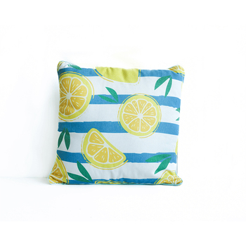 Rayell Indoor Square Cushion Lemon Luxury Ocean Blue 45x45cm